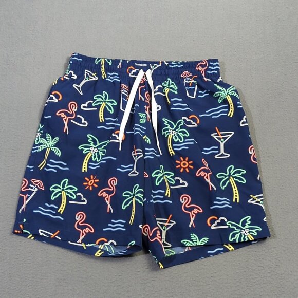 Chubbies Swim Trunks Men's M Blue The Neon Lights 7" Mesh Lined - Picture 1 of 10